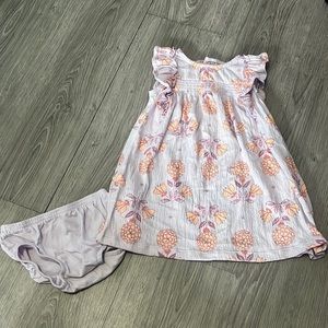Purple floral dress with diaper cover